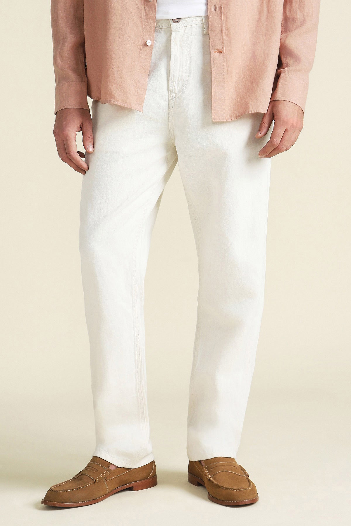 Relaxed-Fit Cotton-Linen Jeans