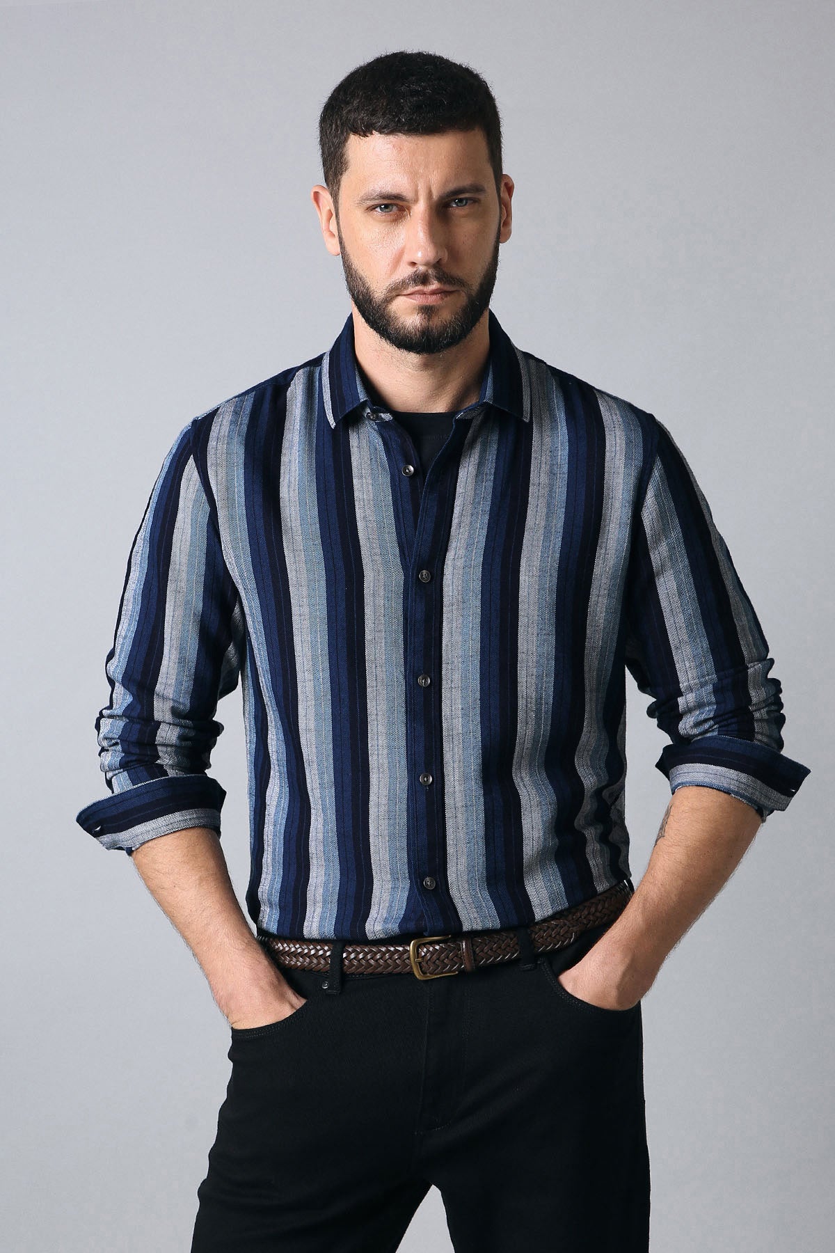 The Indigo Vertical Stripe Shirt
