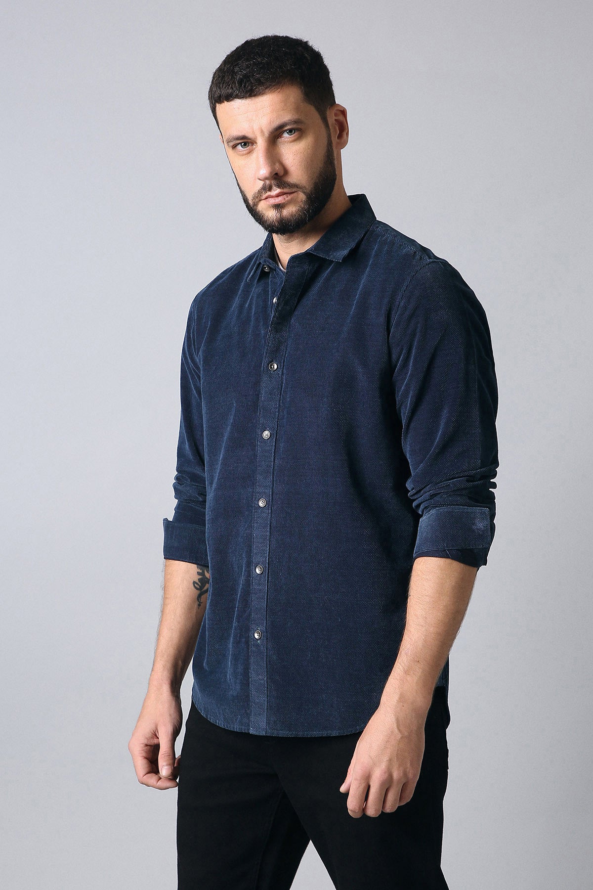 Premium Indigo Dobby Cotton Casual Shirt