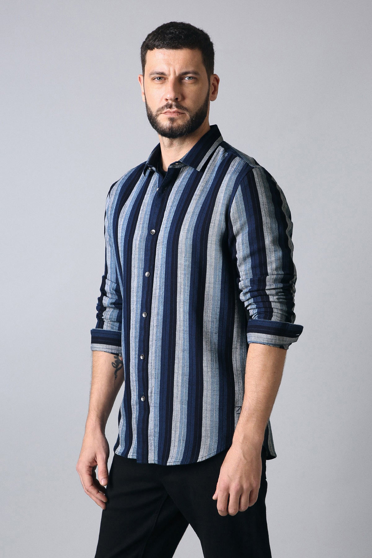 The Indigo Vertical Stripe Shirt