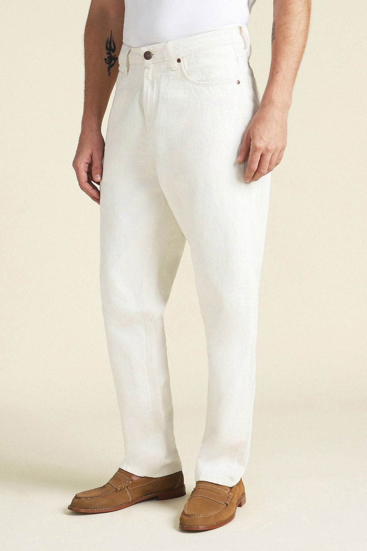 Relaxed-Fit Cotton-Linen Jeans