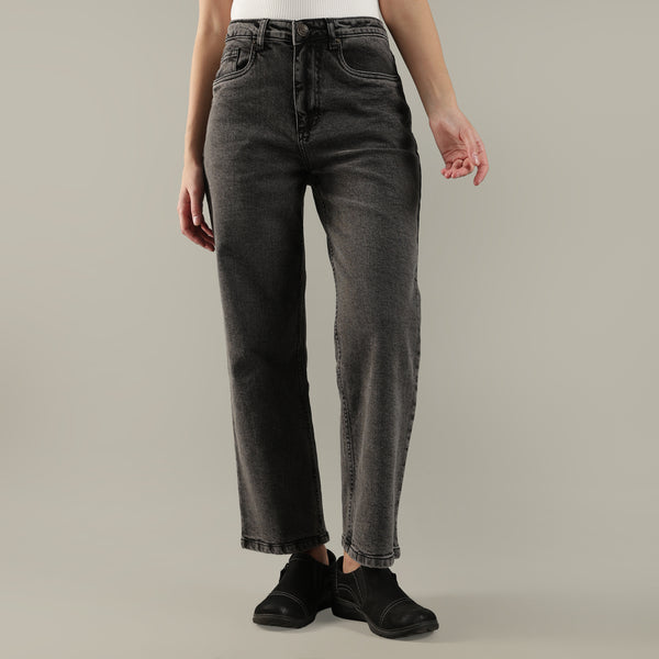 Women's Grey Relaxed Fit Jeans