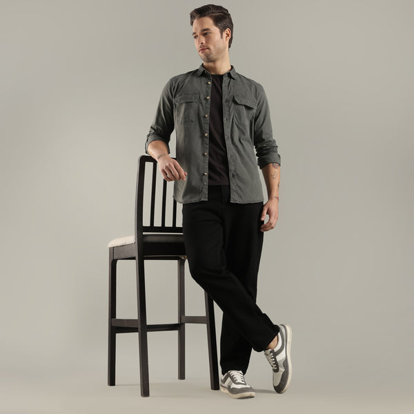 Grey Utility Pocket Shirt