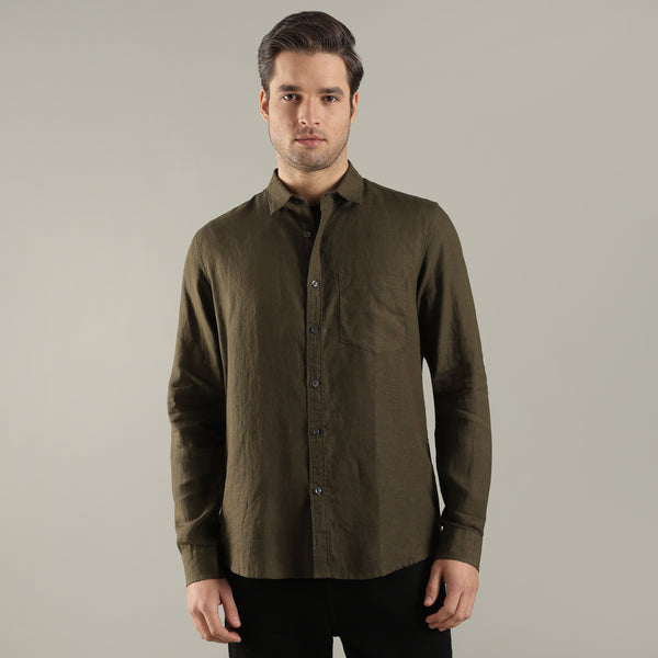 Olive Green Formal Shirt