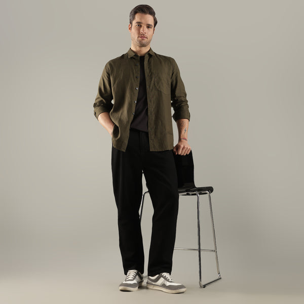 Olive Green Formal Shirt