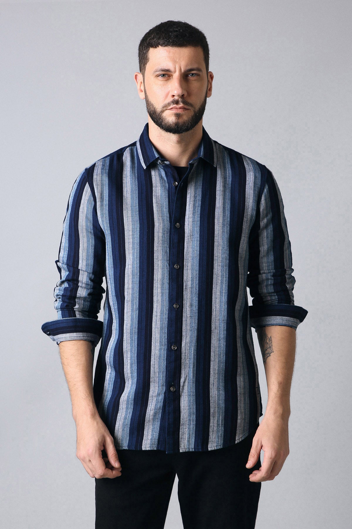 The Indigo Vertical Stripe Shirt