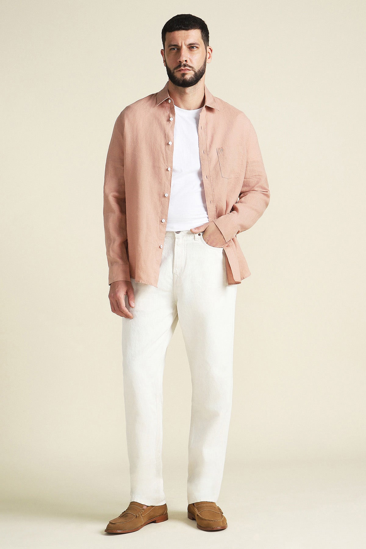 Relaxed-Fit Cotton-Linen Jeans