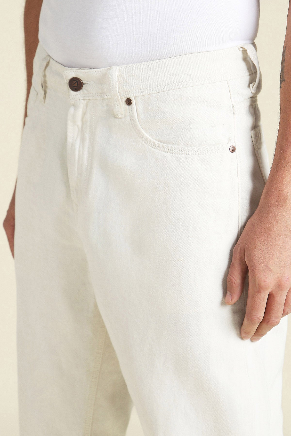 Relaxed-Fit Cotton-Linen Jeans