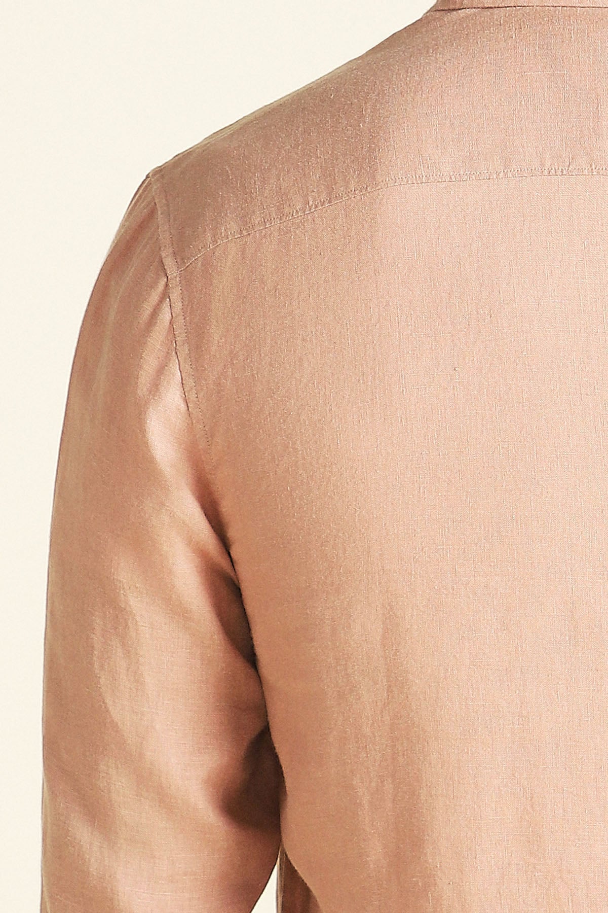 Men's Peach Pure Linen Casual Shirt